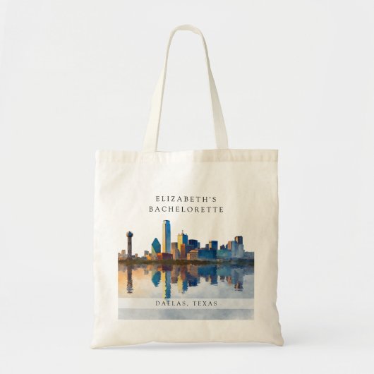 Dallas Silhouette Waterverf Bachelorette Weekend Tote Bag (Voorkant)