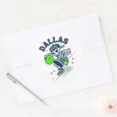 Dallas Skeleton Basketbal Ronde Sticker (Envelop)