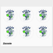 Dallas Skeleton Basketbal Ronde Sticker (Vel)