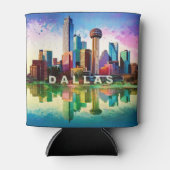 Dallas Skyline Abstracte kunst Blikjeskoeler (Voorkant)