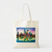 Dallas Skyline Abstracte kunst Tote Bag (Voorkant)
