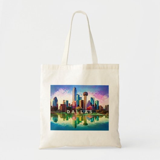 Dallas Skyline Abstracte kunst Tote Bag (Voorkant)