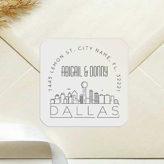 Dallas Skyline | Afdichting van vooraf geadresseer Vierkante Sticker