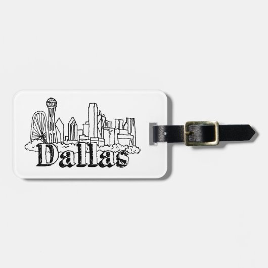 Dallas Skyline Art Design Dallas Skyline Design Bagagelabel (Voorkant horizontaal)