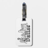 Dallas Skyline Art Design Dallas Skyline Design Bagagelabel (Achterkant verticaal)