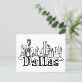 Dallas Skyline Art Design Dallas Skyline Design Briefkaart