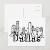 Dallas Skyline Art Design Dallas Skyline Design Briefkaart (Voorkant / Achterkant)