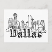 Dallas Skyline Art Design Dallas Skyline Design Briefkaart (Voorkant)