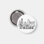 Dallas Skyline Art Design Dallas Skyline Design Magneet (Voorkant / Achterkant)