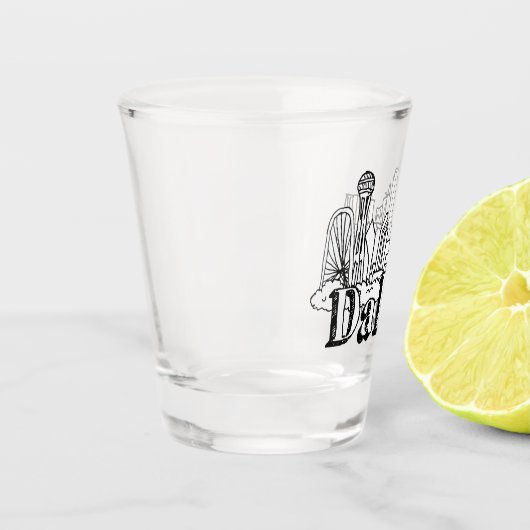 Dallas Skyline Art Design Dallas Skyline Design Shot Glas (Links)