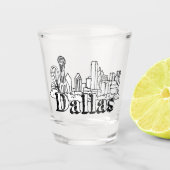 Dallas Skyline Art Design Dallas Skyline Design Shot Glas (Voorkant)