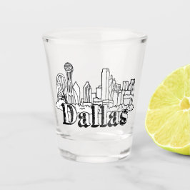 Dallas Skyline Art Design Dallas Skyline Design Shot Glas