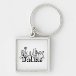 Dallas Skyline Art Design Dallas Skyline Design Sleutelhanger