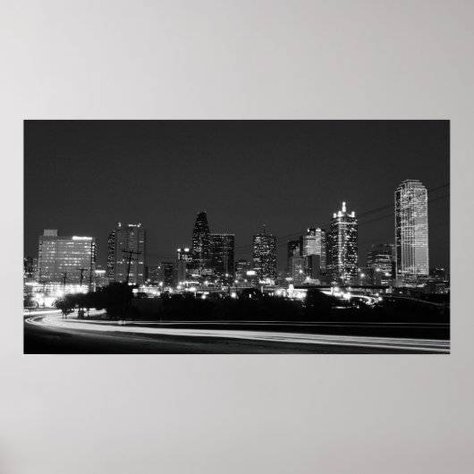 dallas skyline at night poster (Voorkant)