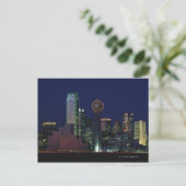 Dallas Skyline bij nacht Briefkaart (Staand voorkant)