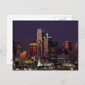 Dallas Skyline bij nacht Briefkaart (Voorkant / Achterkant)