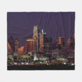 Dallas Skyline bij nacht Fleece Deken (Voorkant (Horizontaal))