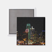 Dallas Skyline bij nacht Magneet (Voorkant / Achterkant)