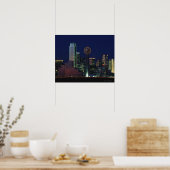 Dallas Skyline bij nacht Poster (Keuken)