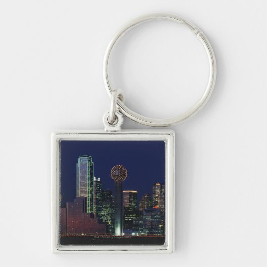 Dallas Skyline bij nacht Sleutelhanger (Voorkant)