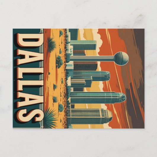 Dallas Skyline Briefkaart (Voorkant)