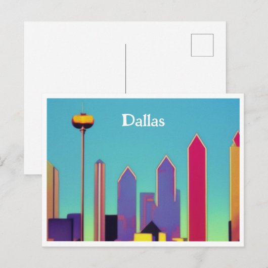 Dallas Skyline Briefkaart (Voorkant / Achterkant)