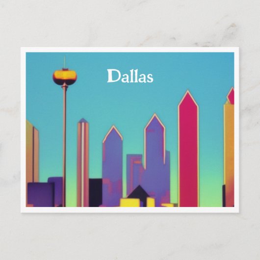 Dallas Skyline Briefkaart (Voorkant)