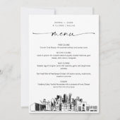 Dallas Skyline Bruiloft Diner Menu Kaart 5x7 (Voorkant)