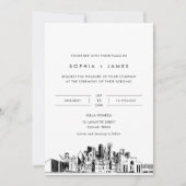 Dallas Skyline bruiloft uitnodiging met foto (Voorkant)