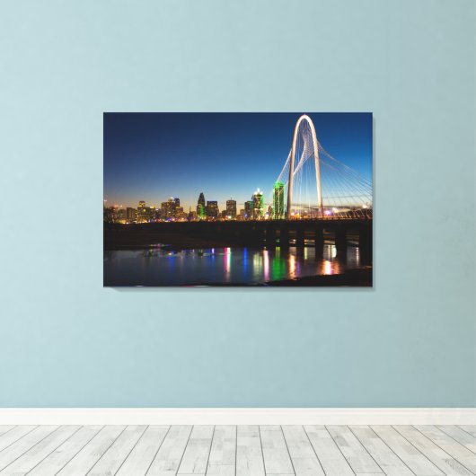 Dallas Skyline Dawn Canvas Afdruk (Insitu (Houten vloer))