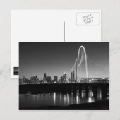 Dallas Skyline Dawn Grayscale Briefkaart (Voorkant / Achterkant)