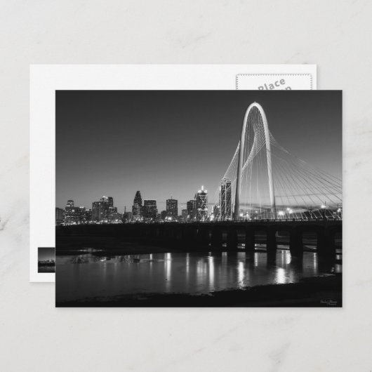 Dallas Skyline Dawn Grayscale Briefkaart (Voorkant / Achterkant)
