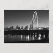 Dallas Skyline Dawn Grayscale Briefkaart (Voorkant)