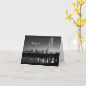 Dallas Skyline Dawn Grayscale Dank u kaart (Gele Bloem)