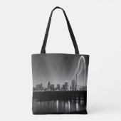 Dallas Skyline Dawn Grayscale Tote Bag (Achterkant)