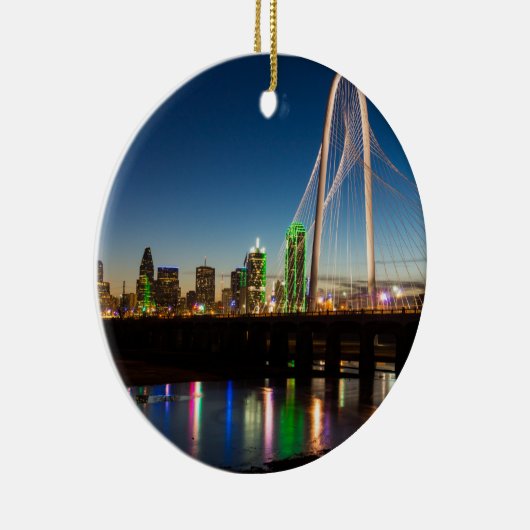 Dallas Skyline Dawn Keramisch Ornament (Rechts)