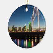 Dallas Skyline Dawn Keramisch Ornament (Links)