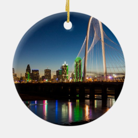 Dallas Skyline Dawn Keramisch Ornament (Achterkant)