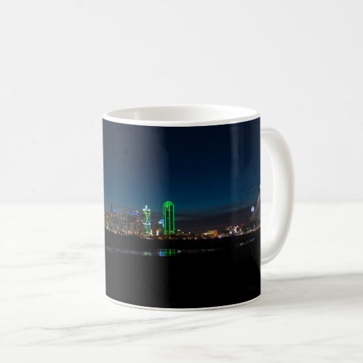Dallas Skyline Dawn Pano Coffee Mok (Voorkant rechts)