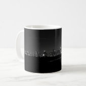 Dallas Skyline Dawn Pano Grayscale Coffee Mok (Voorkant links)