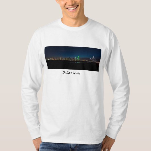 Dallas Skyline Dawn Pano T-shirt (Voorkant)