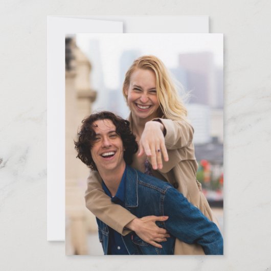 Dallas Skyline Destination Photo Wedding Kaart (Achterkant)