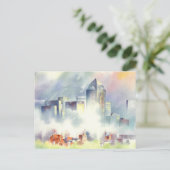 "Dallas Skyline" dramatisch cityscape van Schot Ho Briefkaart (Staand voorkant)