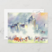 "Dallas Skyline" dramatisch cityscape van Schot Ho Briefkaart (Voorkant / Achterkant)