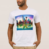 Dallas Skyline Graffiti Art T-shirt (Voorkant)