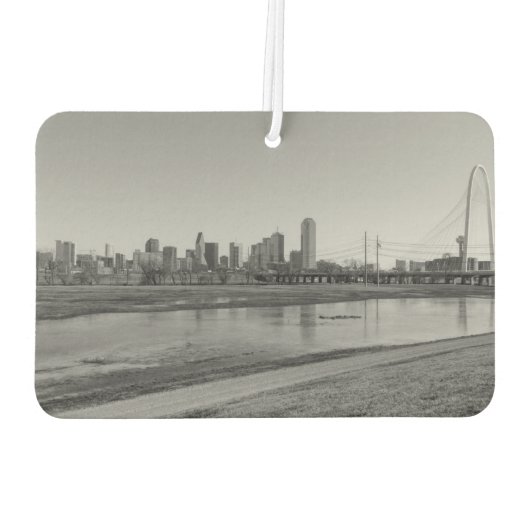 Dallas Skyline Grayscale Luchtverfrisser (Achterkant)
