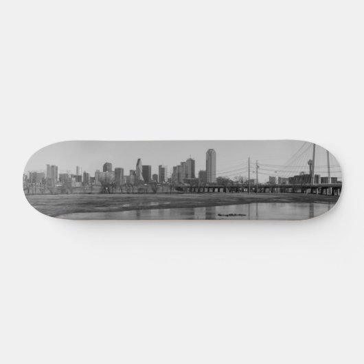 Dallas Skyline Grayscale Persoonlijk Skateboard (Horizontaal)