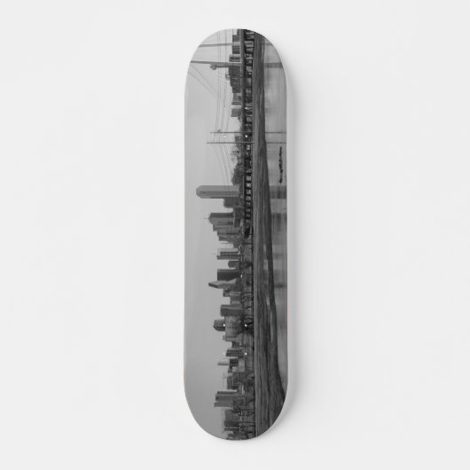 Dallas Skyline Grayscale Persoonlijk Skateboard (Voorkant)