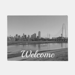 Dallas Skyline Grayscale Welkomstdeurmat Deurmat