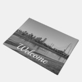 Dallas Skyline Grayscale Welkomstdeurmat Deurmat (Schuin)